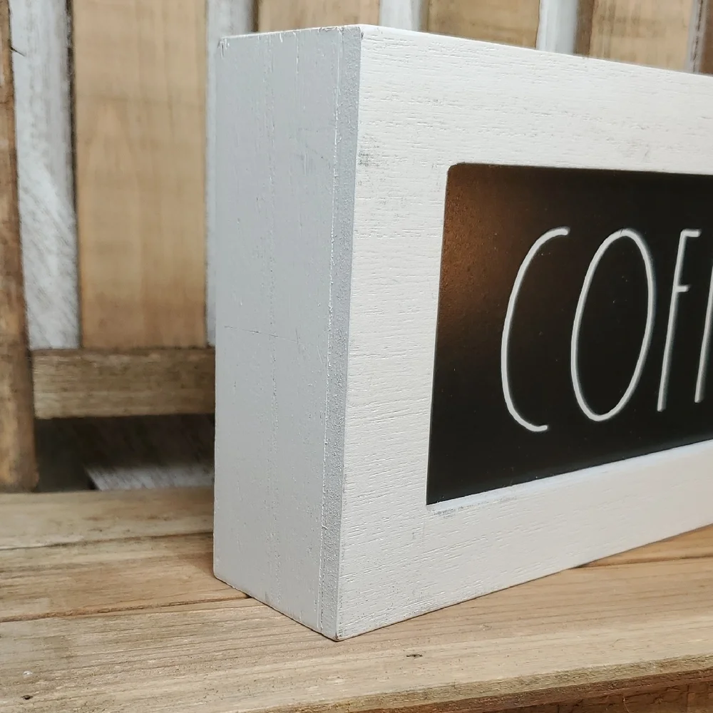 Rae Dunn Black & White Coffee Wood Sign